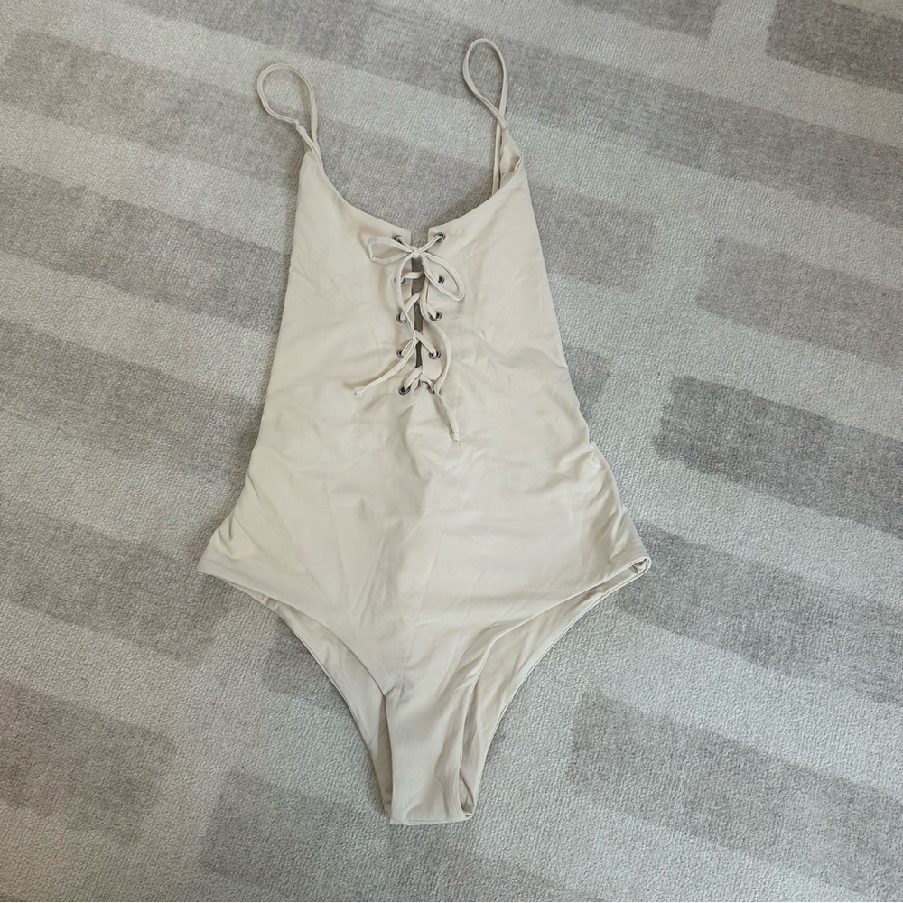 Tavik Monahan One-Piece Swimsuit Tapioca NWT (Size M)